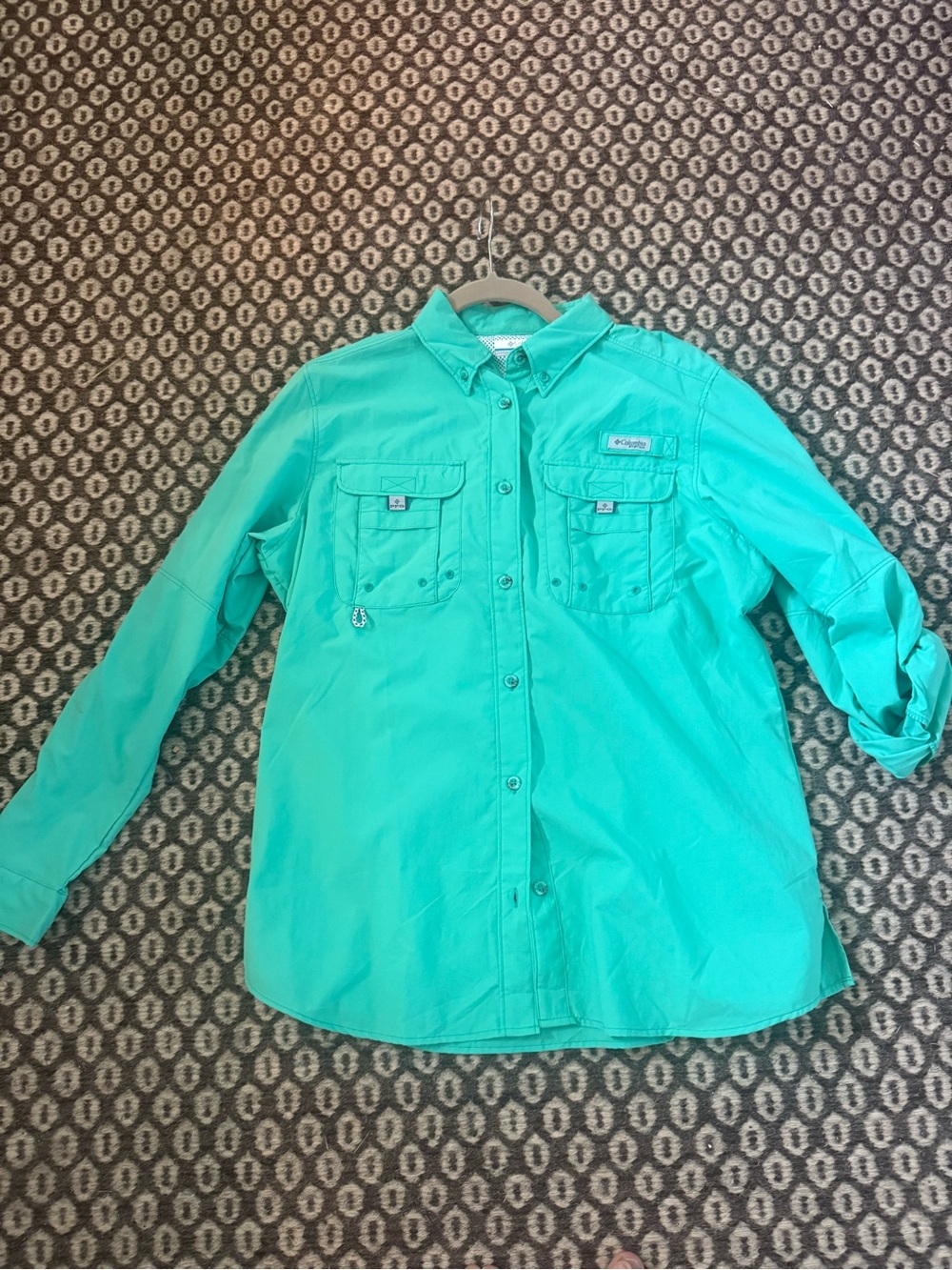 Columbia Teal Button-Front Girls' Shirt